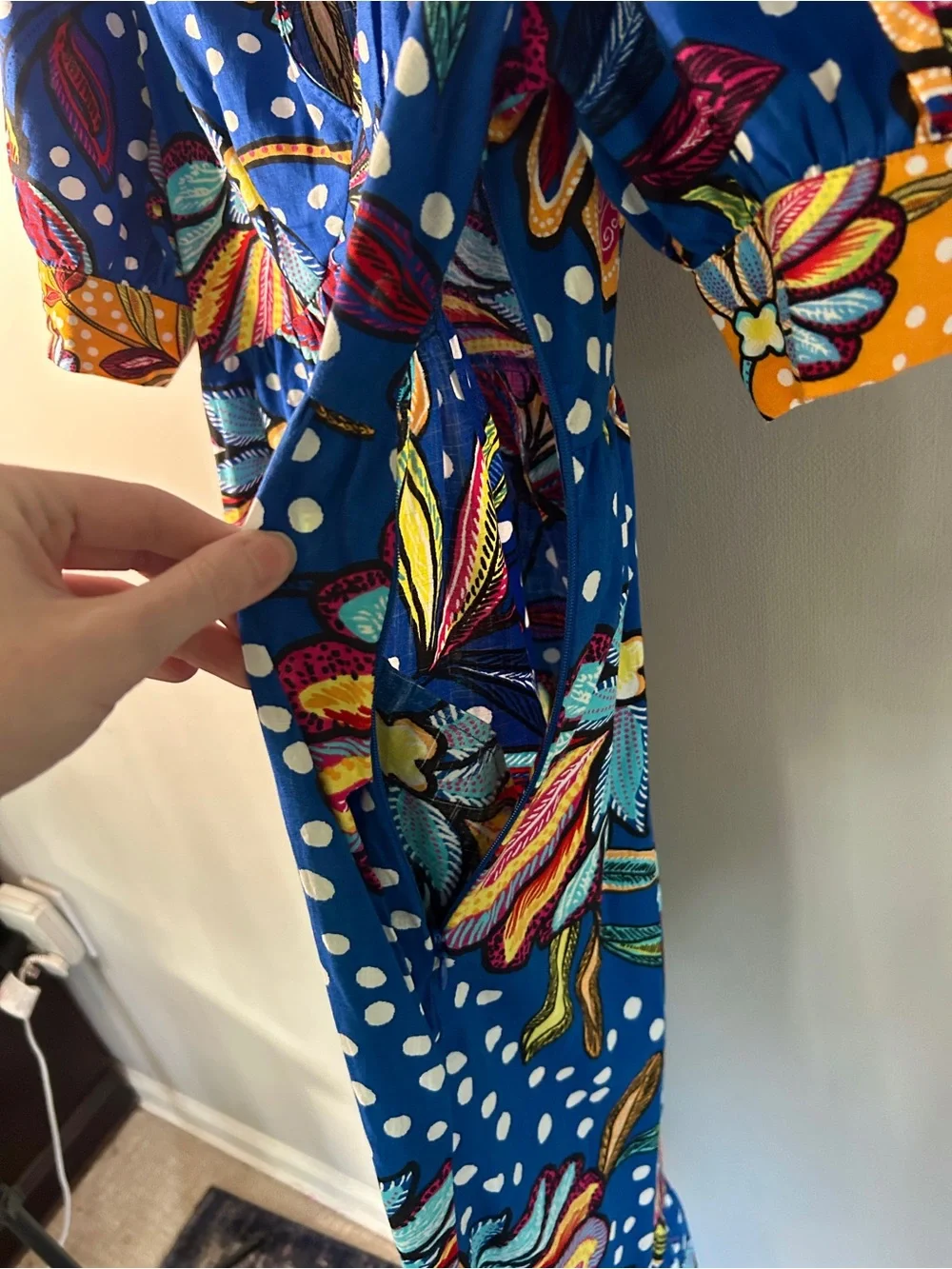 Tabitha Brown Floral Dot Statement Tiered Maxi Dress Whimsy Garden Party Artsy 8 - Picture 5 of 16